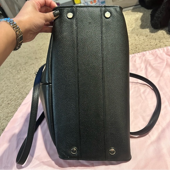 Kate Spade Sam Large Pocket Satchel in Black Leather Tote Bag - Picture 5 of 14